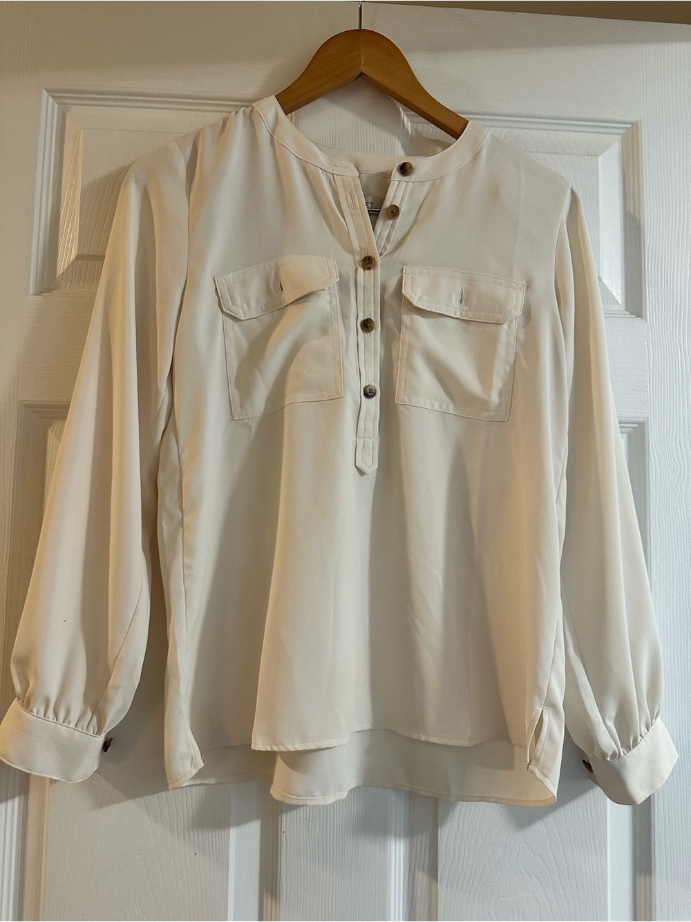 LOFT Cream and White Tops Trio - Cream, White, Navy Stripe - Picture 2 of 10